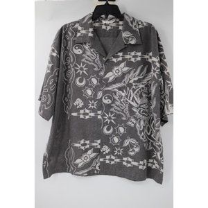 Moussy Shirt Unisex size Free Linen Blend Bandana yin yang dragon‎ Oversized